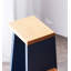 Élégant banc à chaussures géométrique minimaliste en bois massif bleu macaron