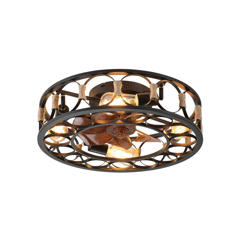 19.7'' Ceiling Fan with Light Kit, Beige