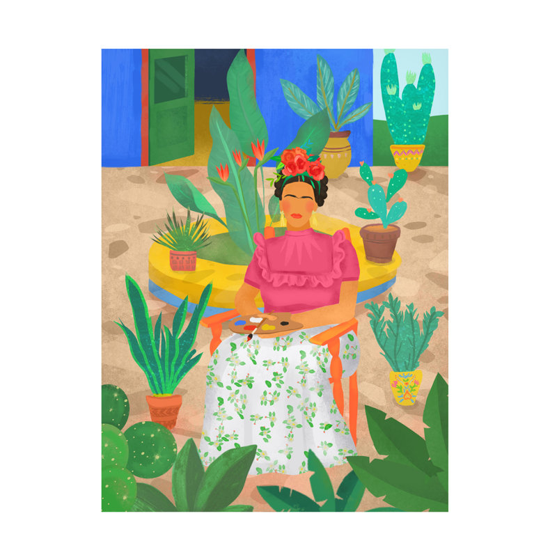 Frida sur toile par Petra Lizde, reproduction, H 32 po x l 24 po x P 2 po