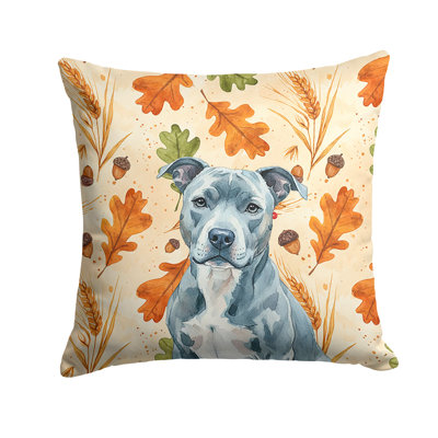 Blue American Staffordshire Terrier Heirloom Fall Throw Pillow
