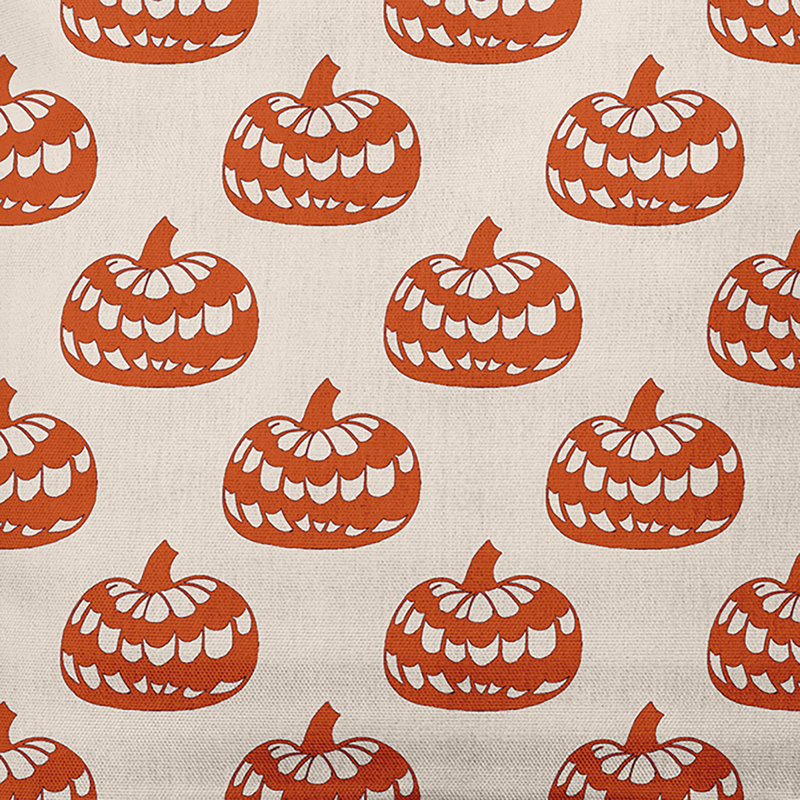 Coussin décoratif à motif citrouilles, 20 po x 20 po, Terre de Sienne