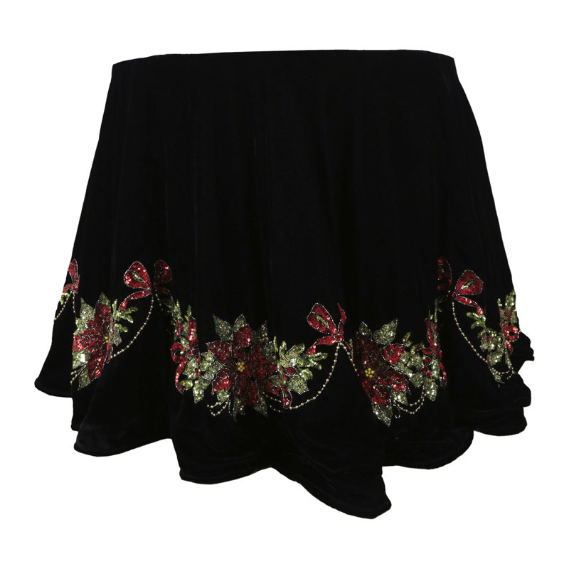 Poinsettia Table Cloth - 90 Inches Diameter