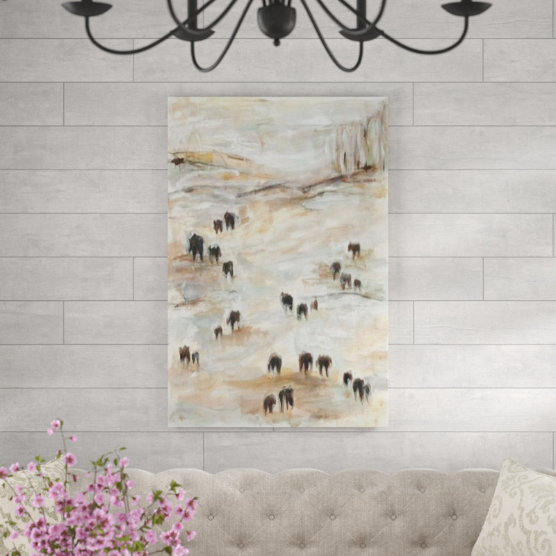 «Grassland I» par Elena Carlie - Peinture, Gel coupé au couteau, H 45 po x l 30 po