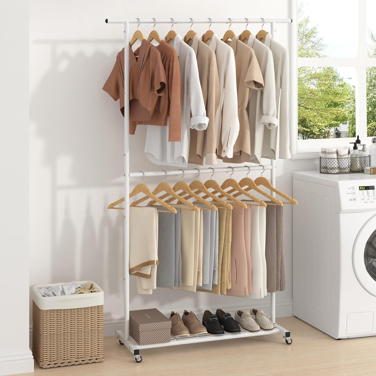 Rebrilliant Omparkash 47.3'' Steel Rolling Clothing Rack | Wayfair