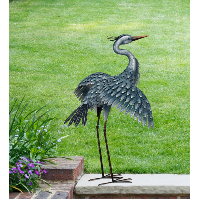 Statue de jardin extérieur en métal fabriqué à la main, H 41 po x l 30,5 po x P 24,25 po