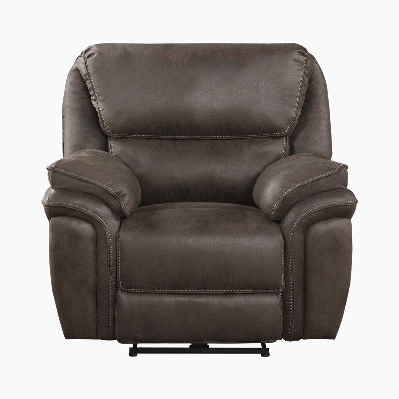 Fauteuil inclinable électrique en microfibre polie moderne et contemporaine de 44,5 po avec commande d'alimentation à une touche et port de charge USB Lineham