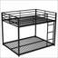 Lit superposé double au dessus d'un lit double - Conception robuste et peu encombrante pour les petites chambres, noir-1371472061