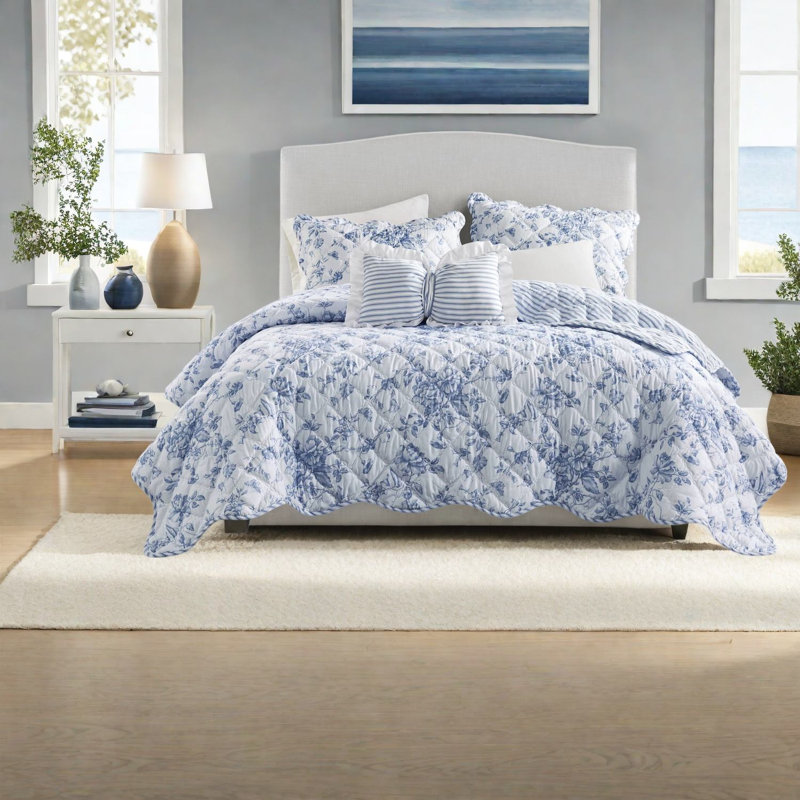 Ensemble de literie réversible pour très grand lit, courtepointe florale en microfibre douce pour la maison