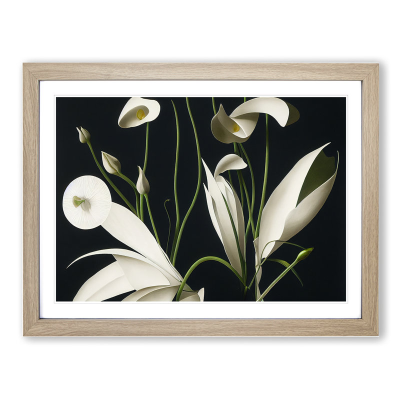 Excellent Flowers - Framed Print, 25cm H x 34cm W x 2cm D, Oak