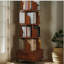 Étagère de rangement à 5 niveaux avec roulettes, bibliothèque rotative, bibliothèque d'angle à affichage 360 °-1296214943