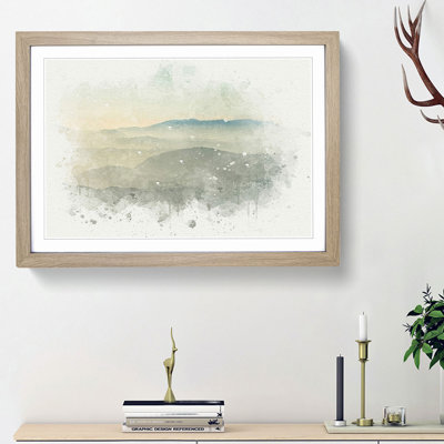 Mist over Snowdonia in Wales - Picture Frame Graphic Art Print