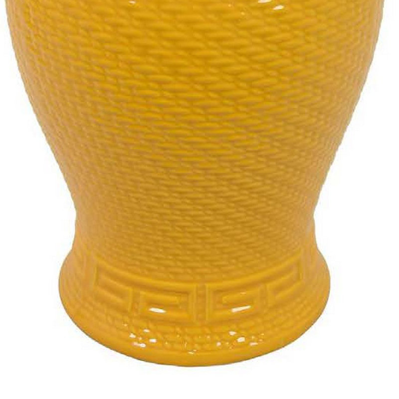 Pot en céramique Garri, Jaune, H 12,5 po x l 6,25 po x P 6,25 po
