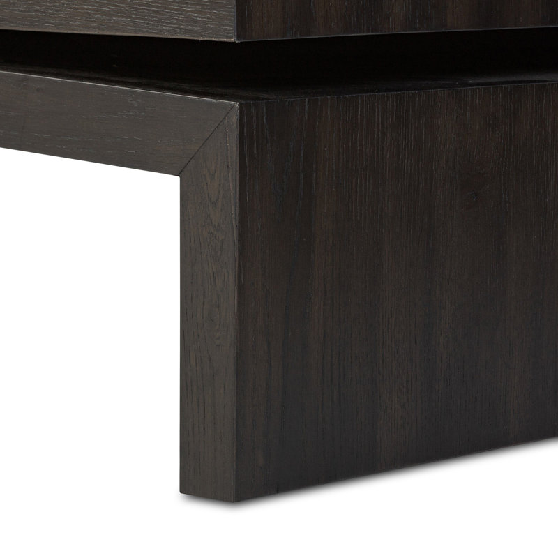 Matthes Rectangular Single Coffee Table, Smoked Black Venee