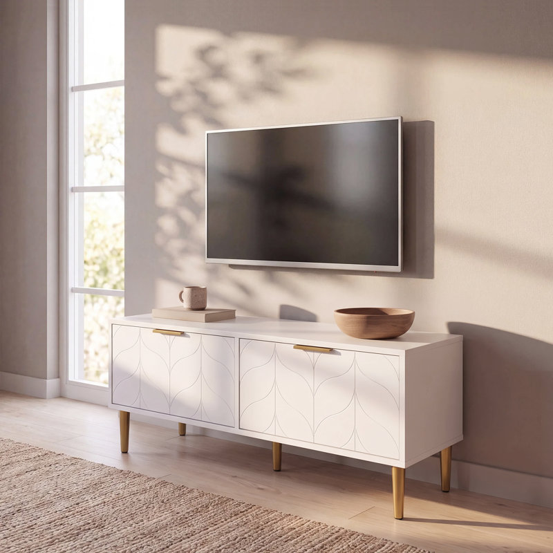 Adams TV Stand for TVs up to 88", White