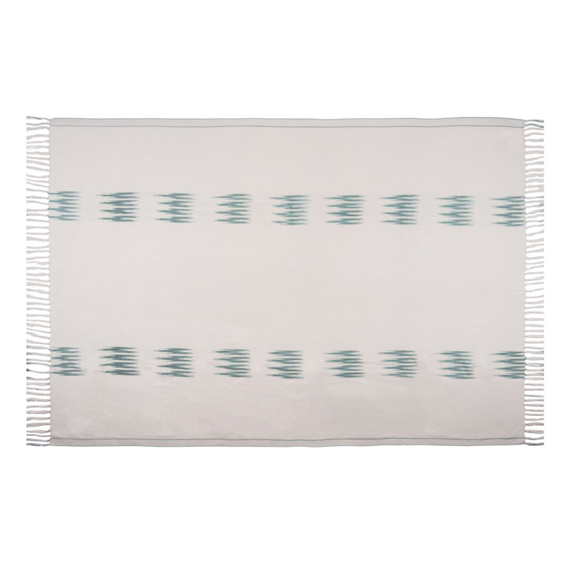 Peshtemal Ikat Sofa Throw, Ivory/Green