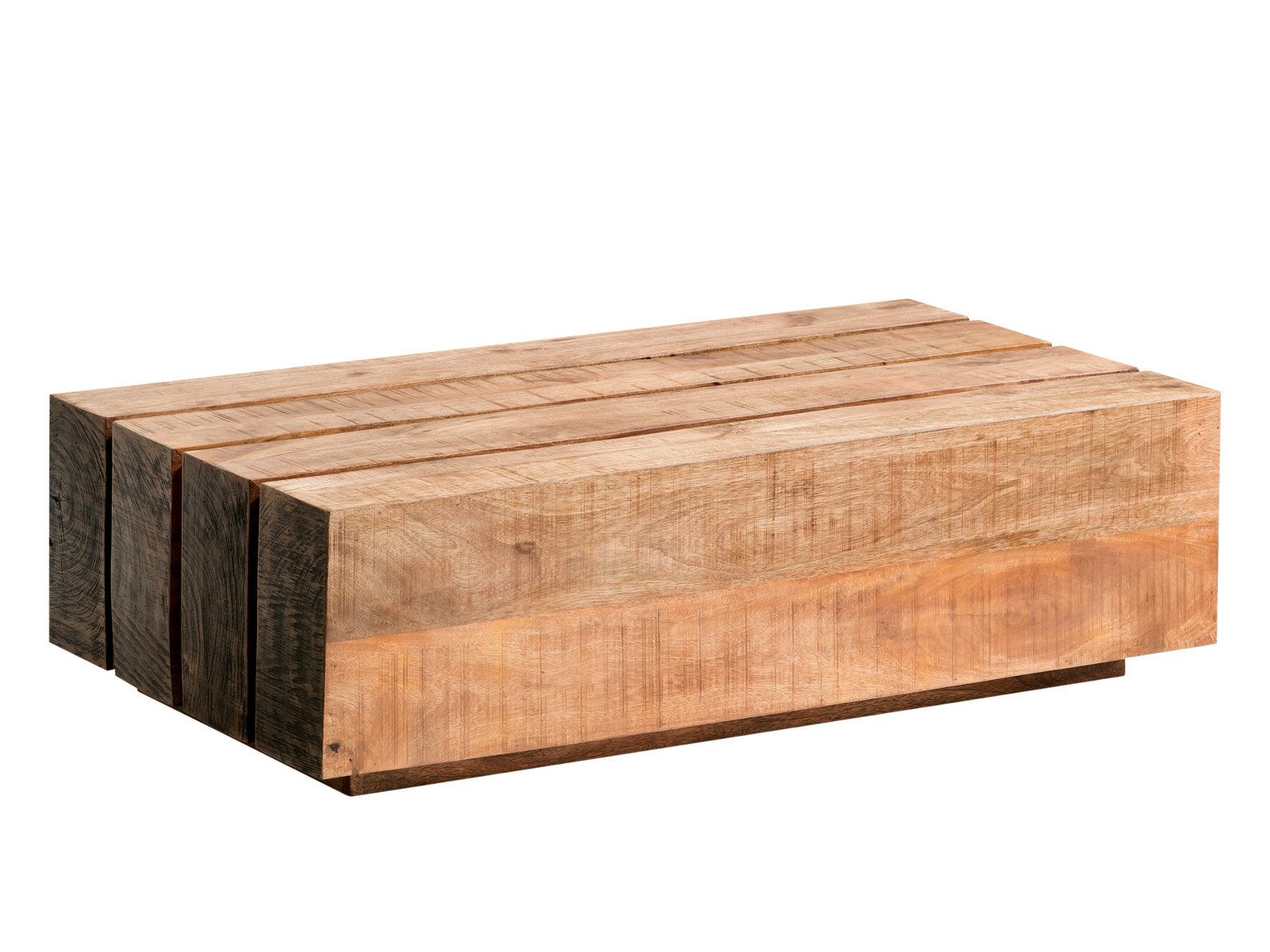 Solid wood block coffee table discount