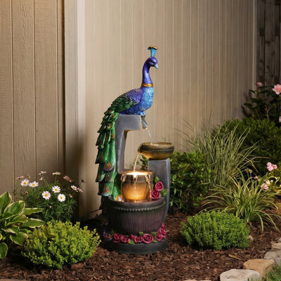 Fountain Outdoor with LED Lights  - Garden Water Feature for Patio, Lawn Decor​