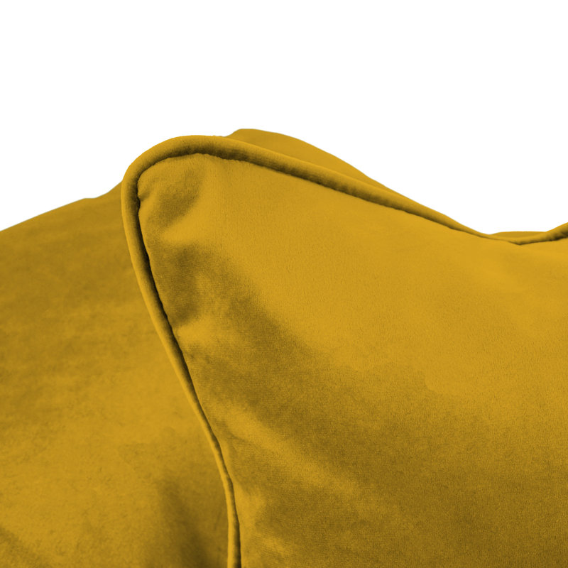 Rectangle Lumbar Microfiber Pillow with Piping, 2-pack, Dijon, Rectangular 16"H x 24"W