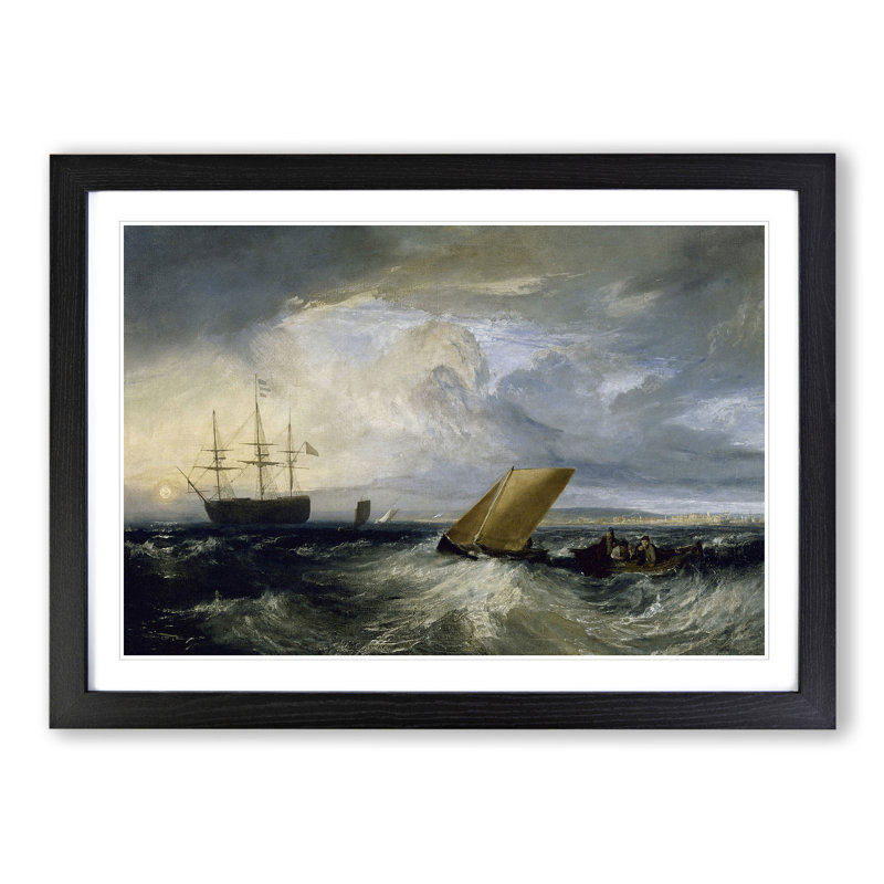 Sheerness as Seen from the Nore by Joseph Mallord William Turner - Framed Print, 48cm H x 65cm W x 2cm D, Black Framed