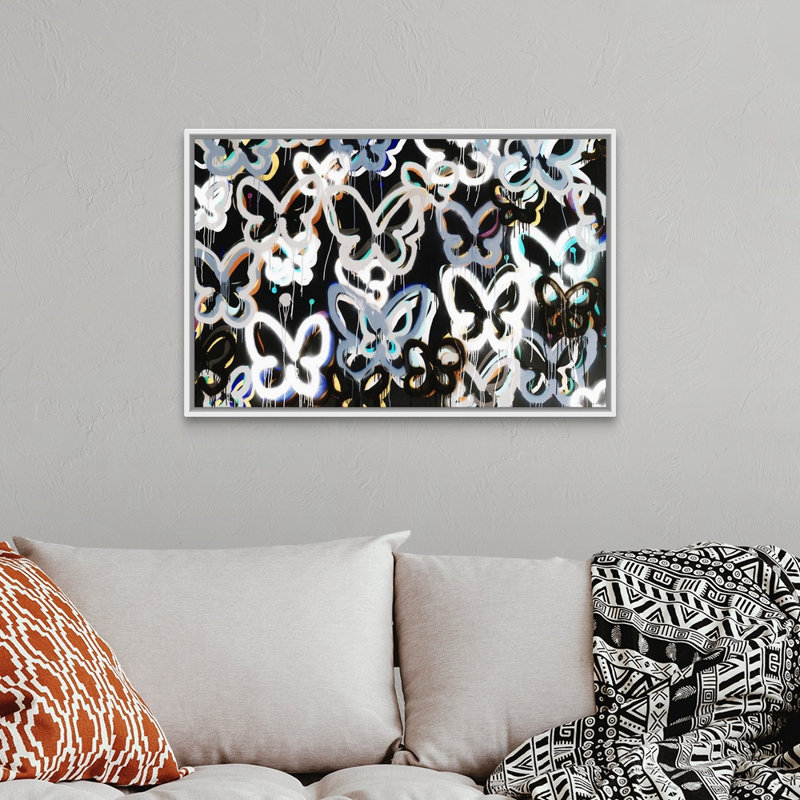 Reproduction d'art sur toile, Cadre flottant blanc, H 26 po x l 38 po x P 1,75 po