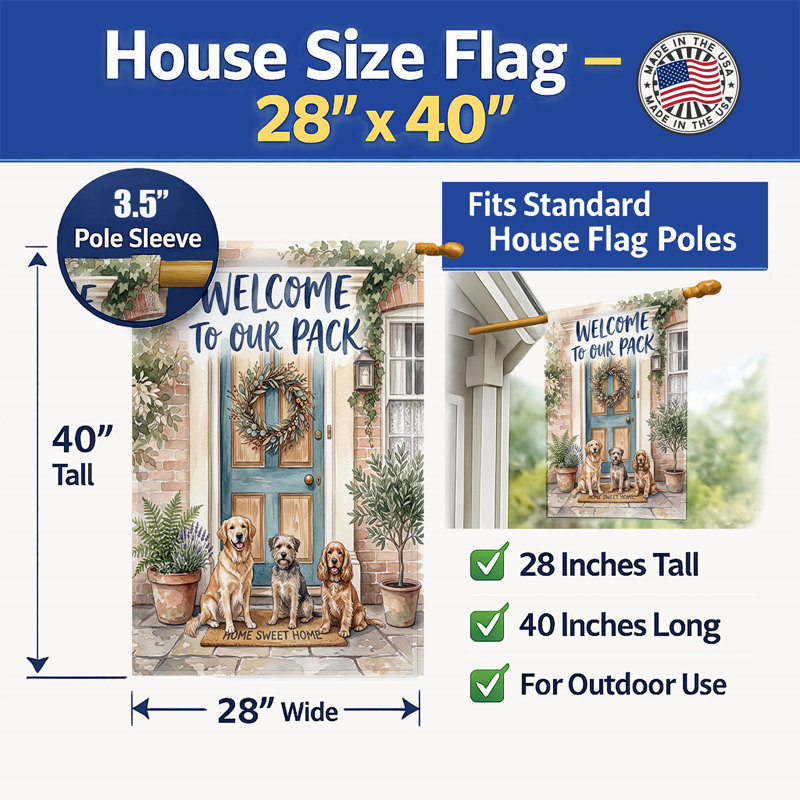 Drapeau de maison de chien, House Size, Dog Pack 1467
