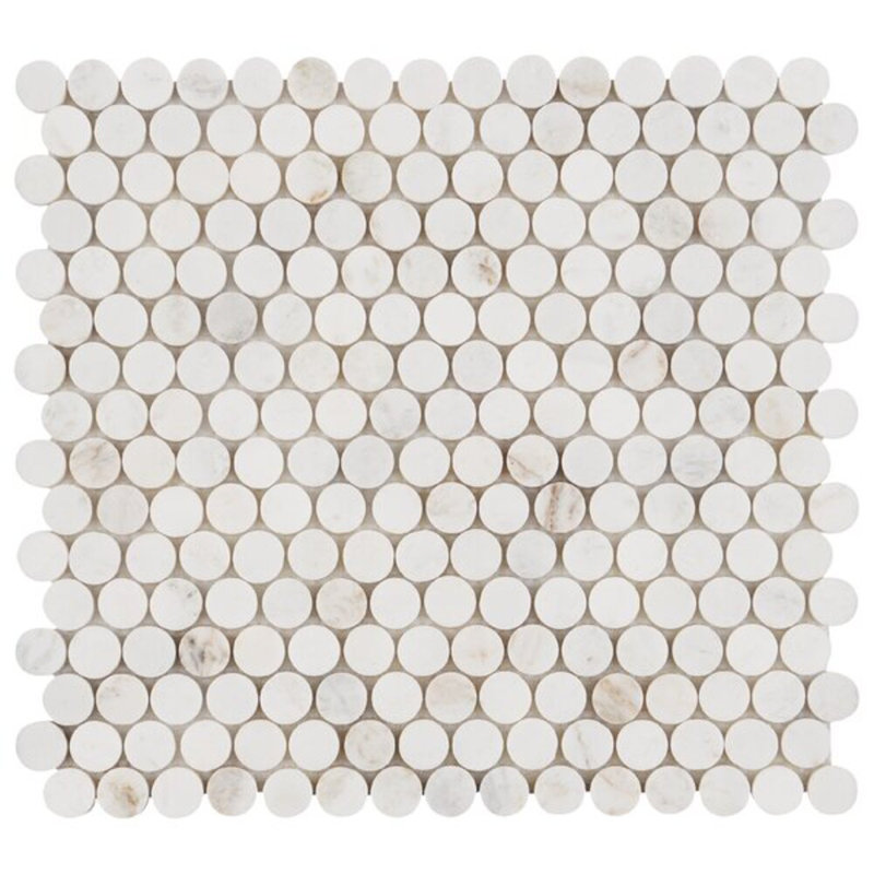 Alaska White 2" Hexagon Polished Marble Mosaic Tile