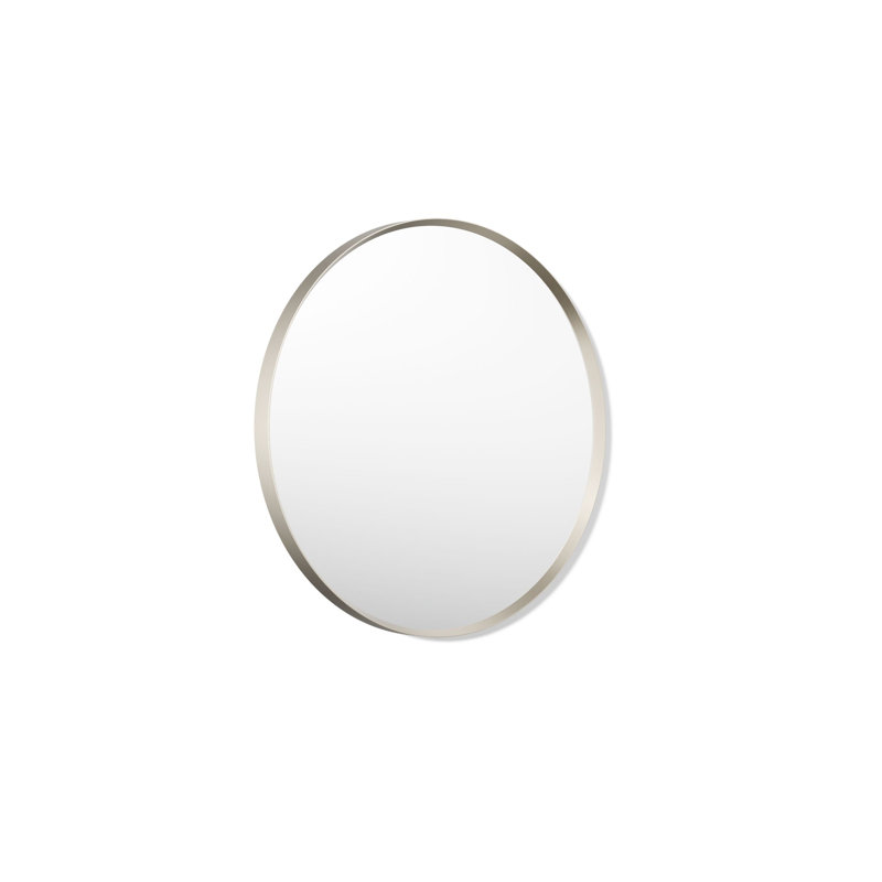 Miroir de salle de bain Essential, Nickel brossé, H 22 po x l 22 po x P 1,38 po