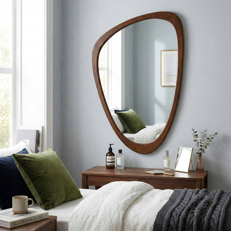 Miroir mural Modern, Noyer foncé, L 24 po x H 36 po