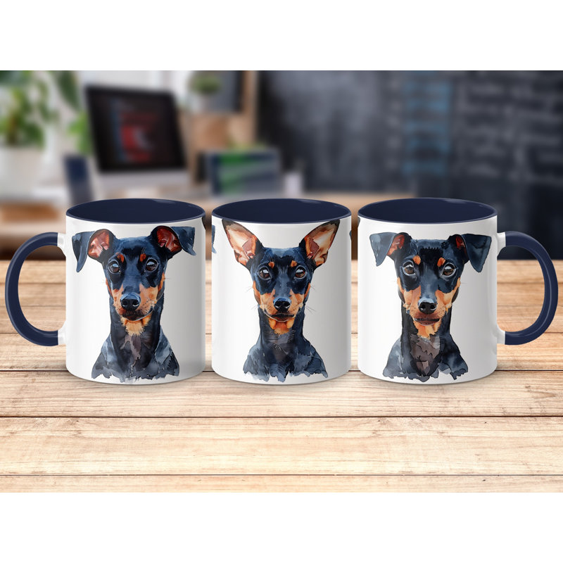Miniature Pinscher Design 11oz Coffee Mug, 4, Navy