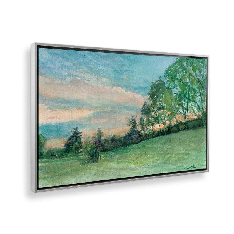 «Southampton Sunset» par Stephen Calcasola, reproduction d'art sur toile, Argent argent, H 12 po x l 16 po