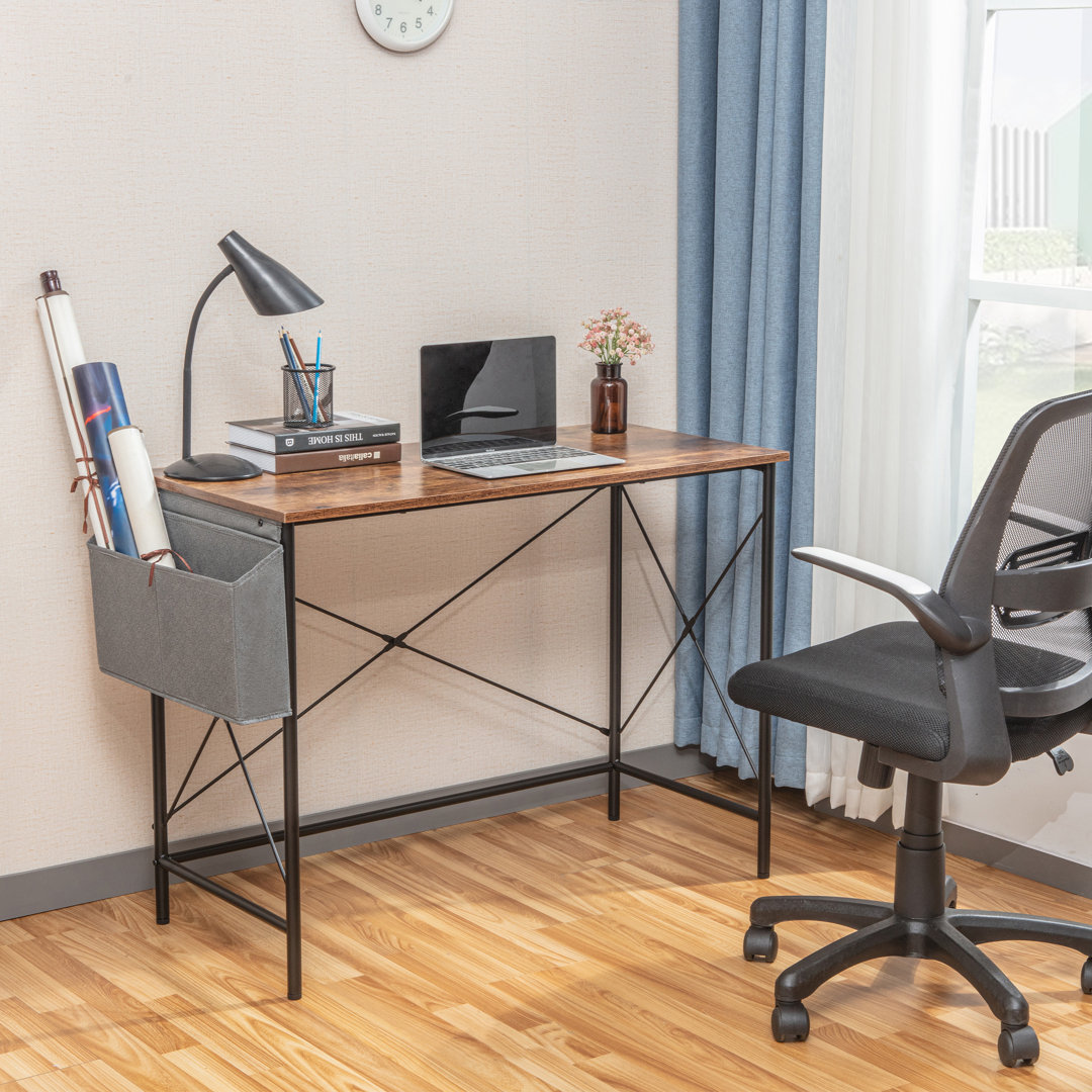 Sturdy desk, Modern work table, solid wood office desk, durable study table 17 Stories