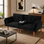 Canapé-lit double pliable noir 72 po, revêtement en velours doux, canapé confortable pour 2 personnes