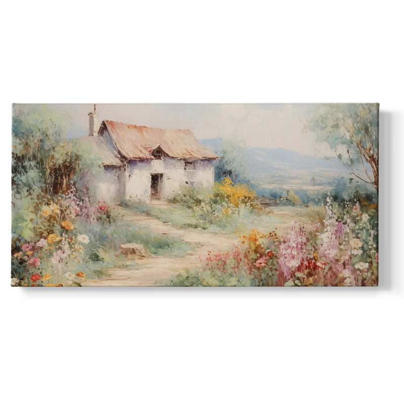 «Landscape Series» -CCCCLXXIX- Toile tendue avec châssis tendue, prête à être accrochée, Argent argent, H 21 po x l 41 po