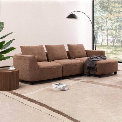 Canapé moderne, canapé Mid-Century moderne, canapé trois places avec fauteuil inclinable, chambre à coucher
