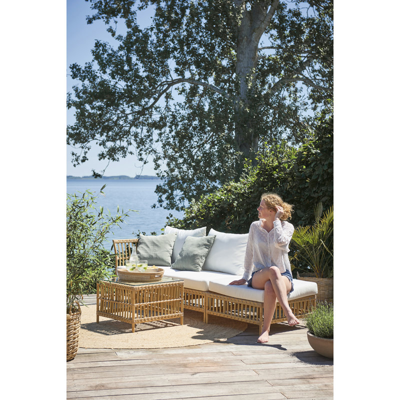 Table d'appoint Caroline, Avec verre, Naturel