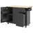 Creg Rolling Mobile Kitchen Island Cart with Drop-Leaf Top, Pull-Out Storage, and Locking Casters-1799096569