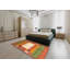 Tapis contemporain rouge / beige / vert-1198952120