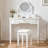 Compact Makeup Vanity Table with Reversible Mirror