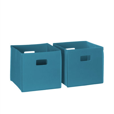Organisateur de cubes de rangement pliable en tissu avec poignées pour l'organisation de la salle de jeux Riverridge Kids - turquoise