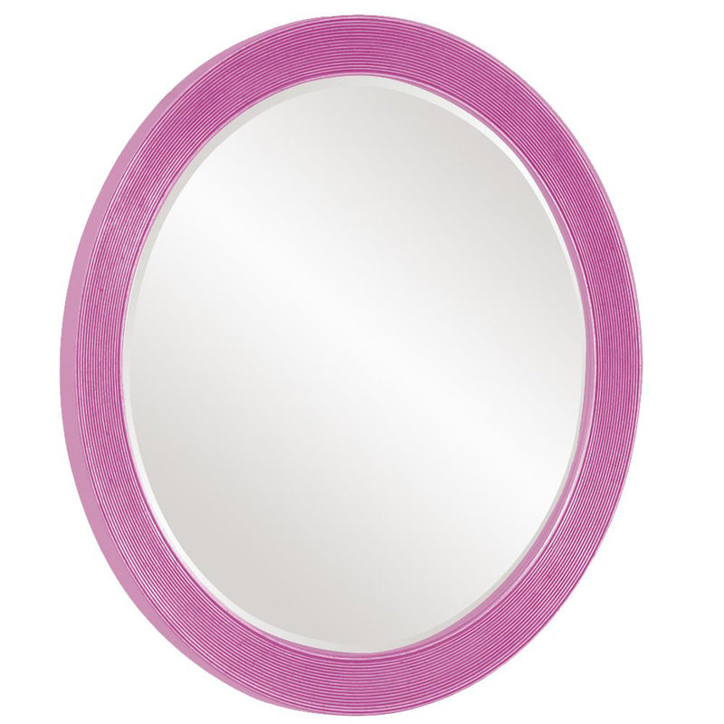 Alectra Wood Wall Mirror, Hot Pink
