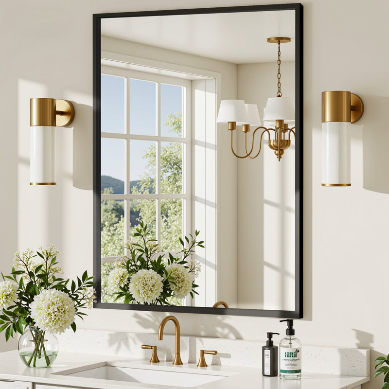 Miroir mural de salle de bain Lunara, 32 po x 24 po