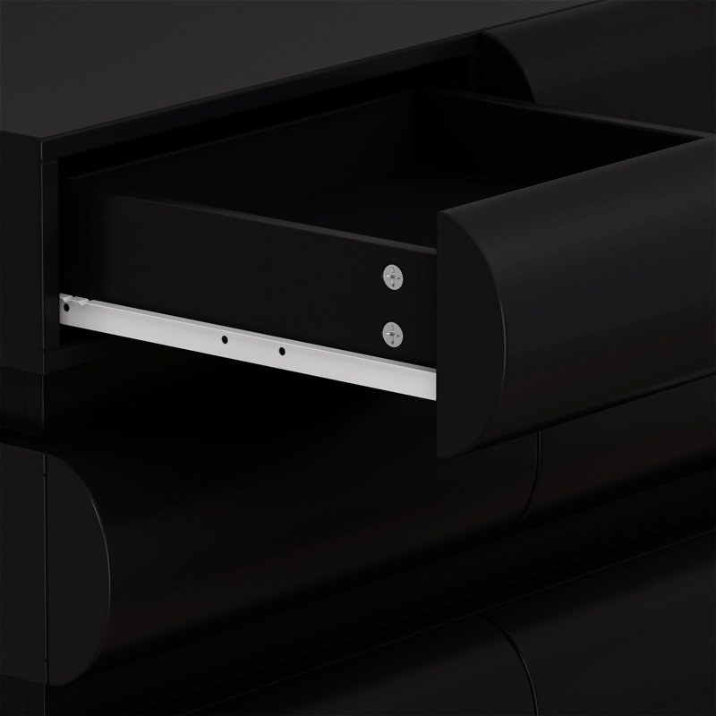 Commode 8 tiroirs pour chambre à coucher, Noir
