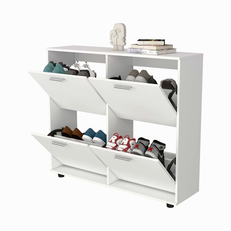 Meuble de rangement à chaussures inclinable avec plusieurs compartiments et design moderne Nutrioso