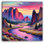 Art mural sur toile Twilight River in Canyon Majesty