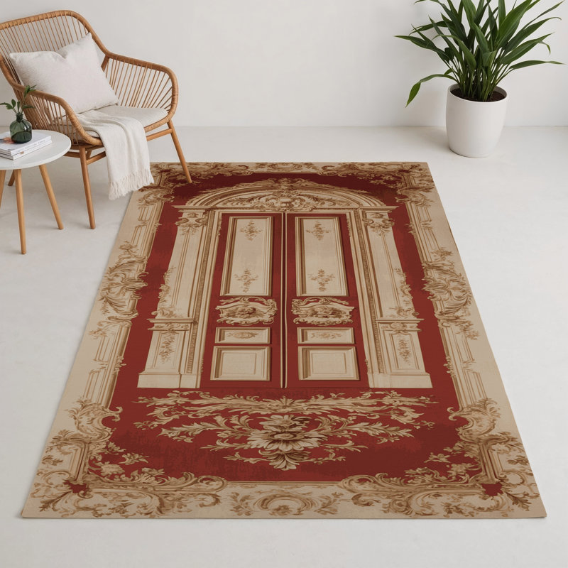 Tapis d'intérieur et d'extérieur brun français, Rectangulaire 3 pi x 5 pi