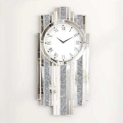 Zymirah Modern Decorative Kitchen Silver Mirror Clock