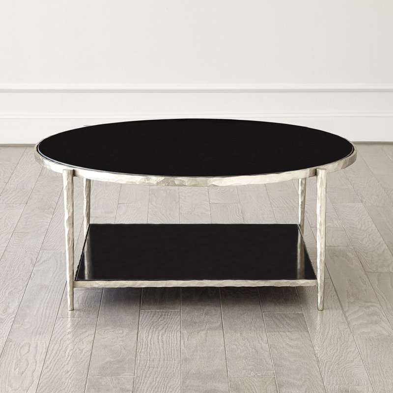 Circle/Square Cocktail Table, Black, Nickel