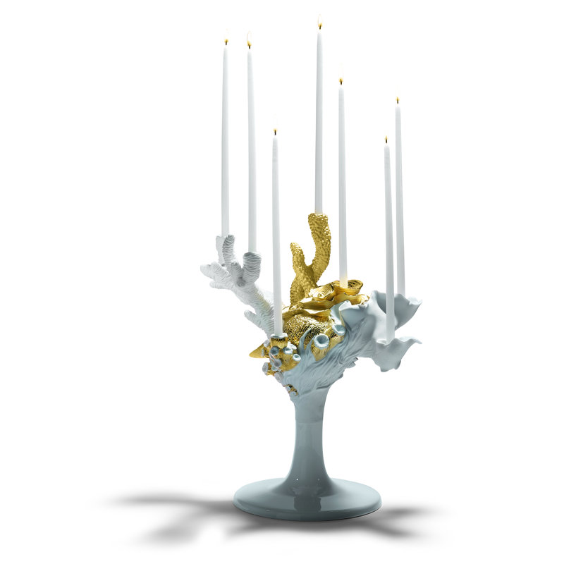 Naturofantastic 15.75" Porcelain Tabletop Candelabra