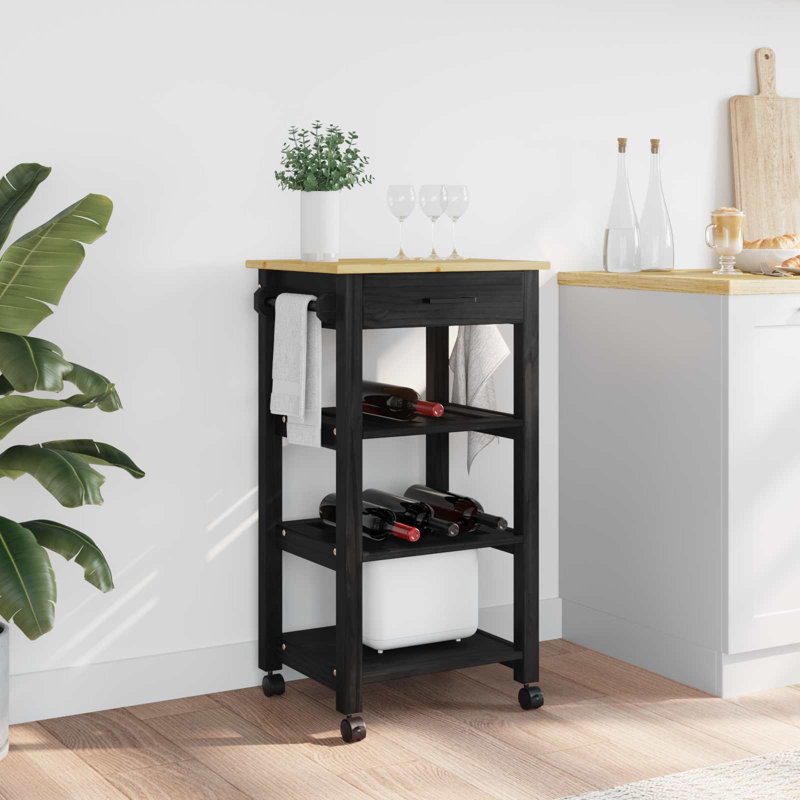 Solid Wood Bar Cart