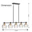 Luminaire suspendu 5 lumières pour îlot de cuisine-122370201